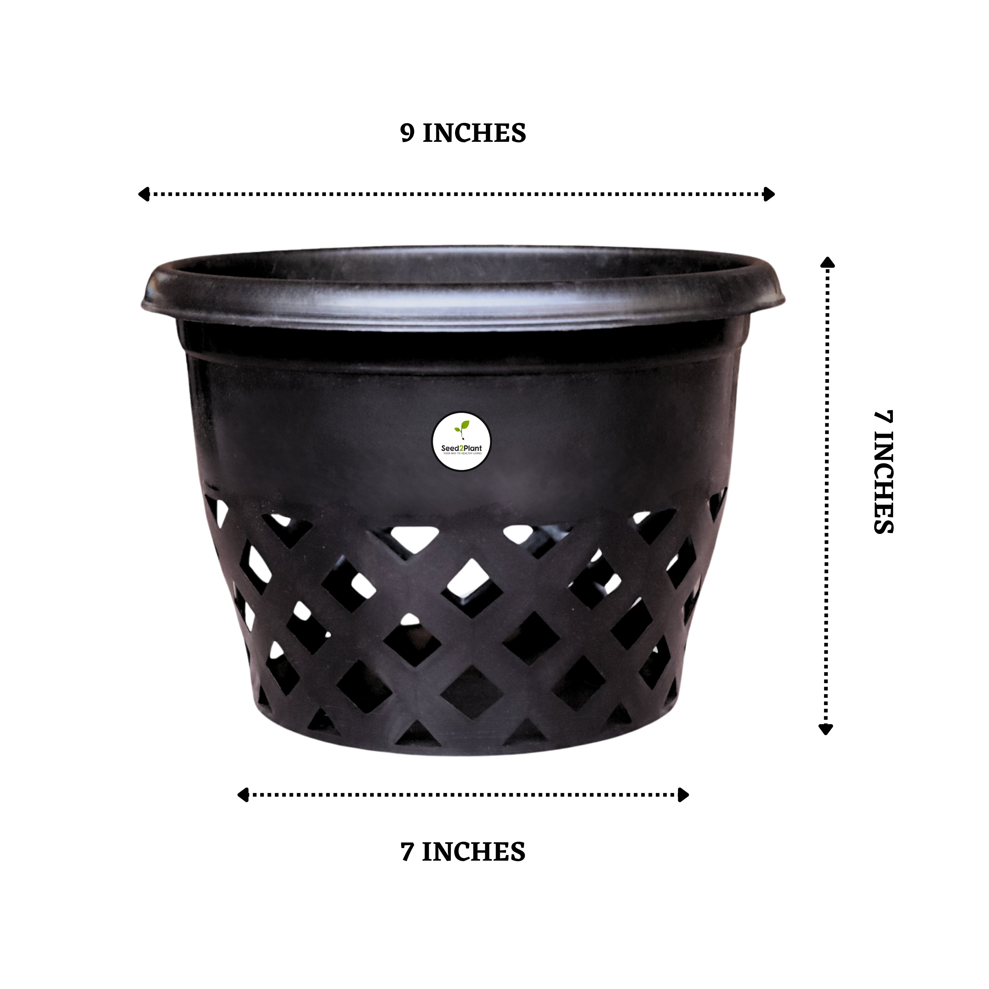 Big Orchid Pot 9 Inches - Black