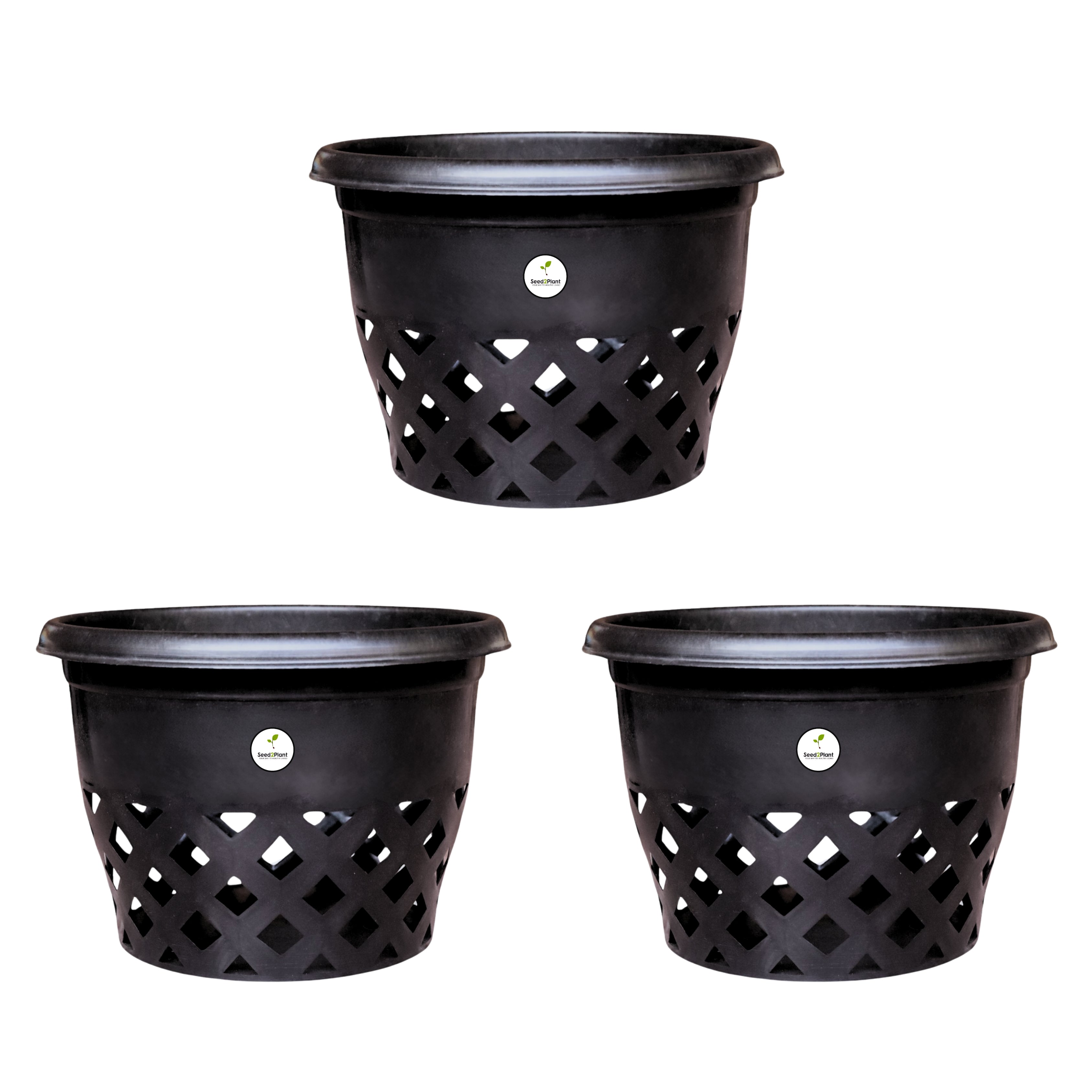 Big Orchid Pot 9 Inches - Black