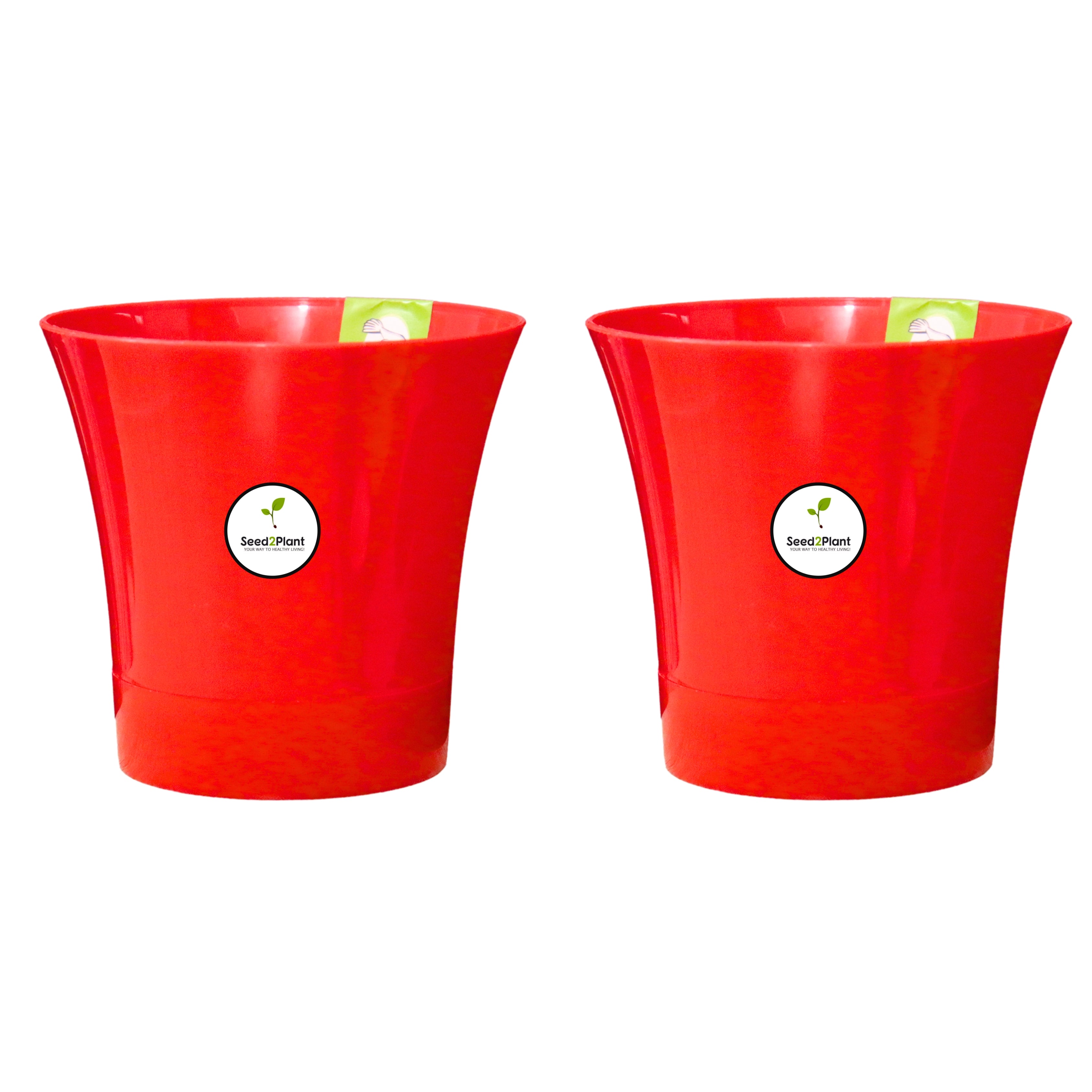 Self Watering Indoor Plastic Pot - Red Colour