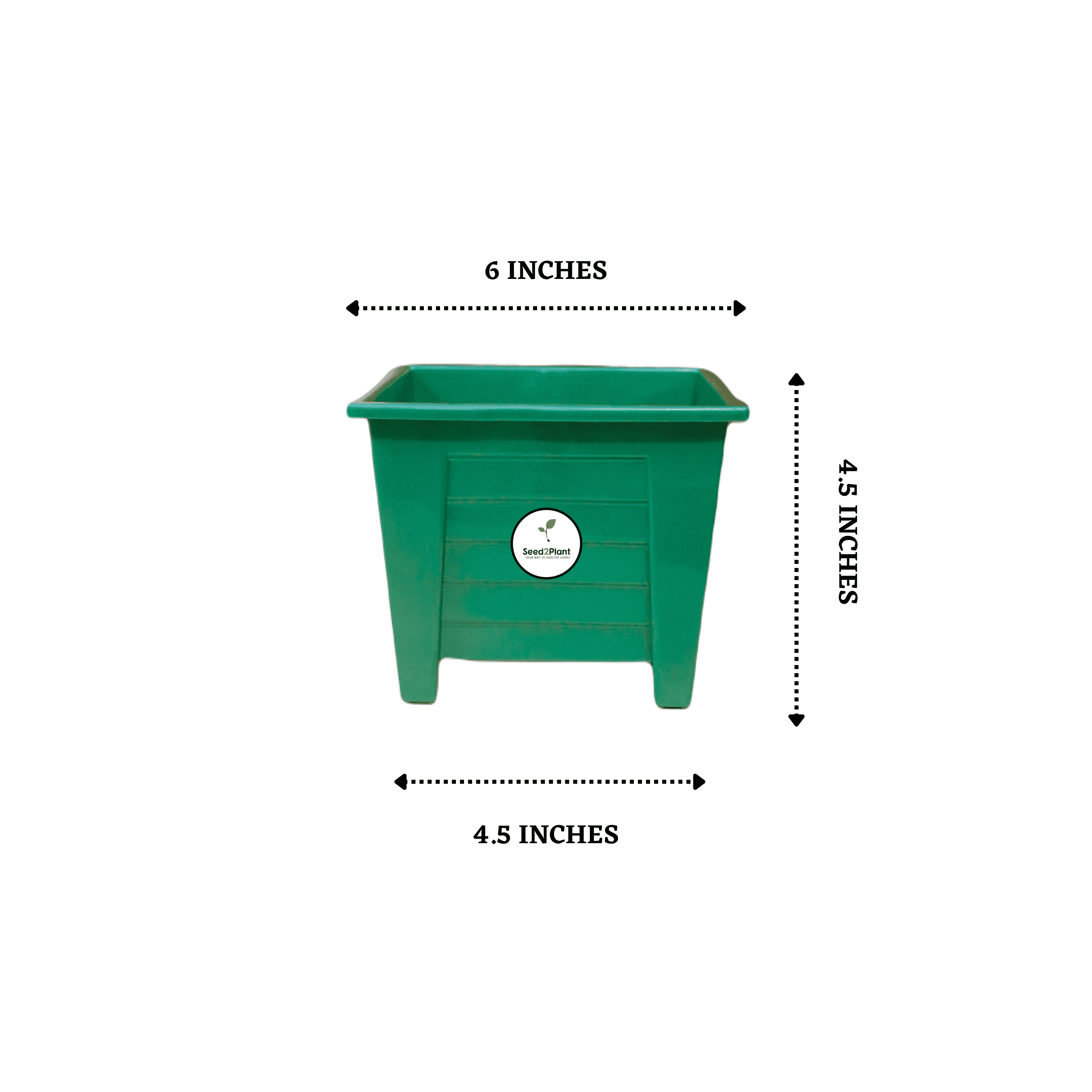 Square Planter - Green Colour