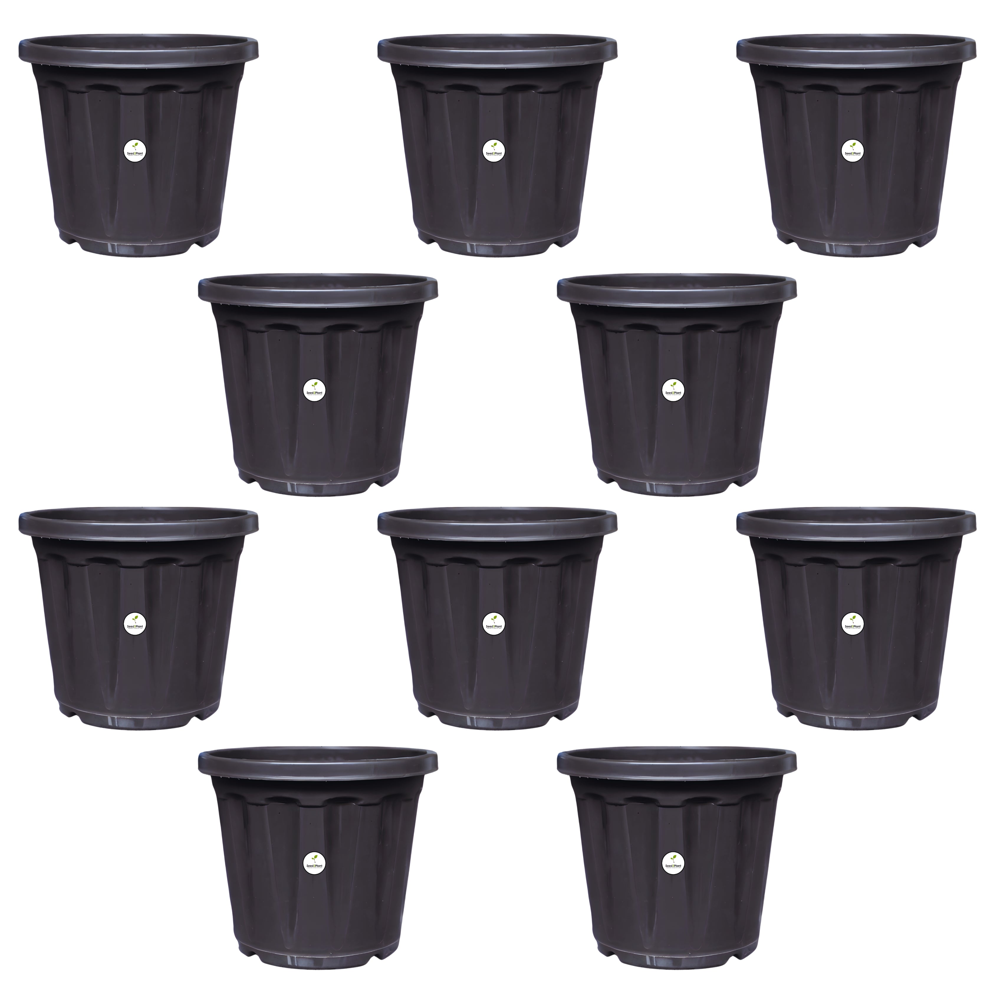 10 Inch Plastic Pot / Planter - Black Colour