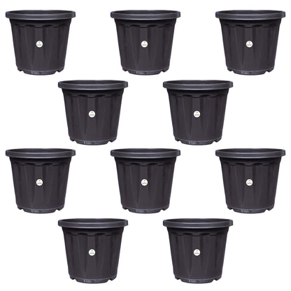 10 Inch Plastic Pot / Planter - Black Colour