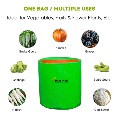12x15 Inches (1x1¼ Ft) - 260 GSM HDPE Round Grow Bag