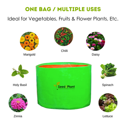 12x9 Inches (1x0.75 Ft) - 260 GSM HDPE Round Grow Bag