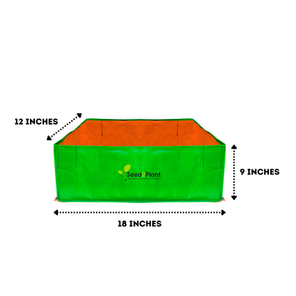 18x12x9 Inches (1½x1x¾ Ft ) - 260 GSM HDPE Rectangular Grow Bag