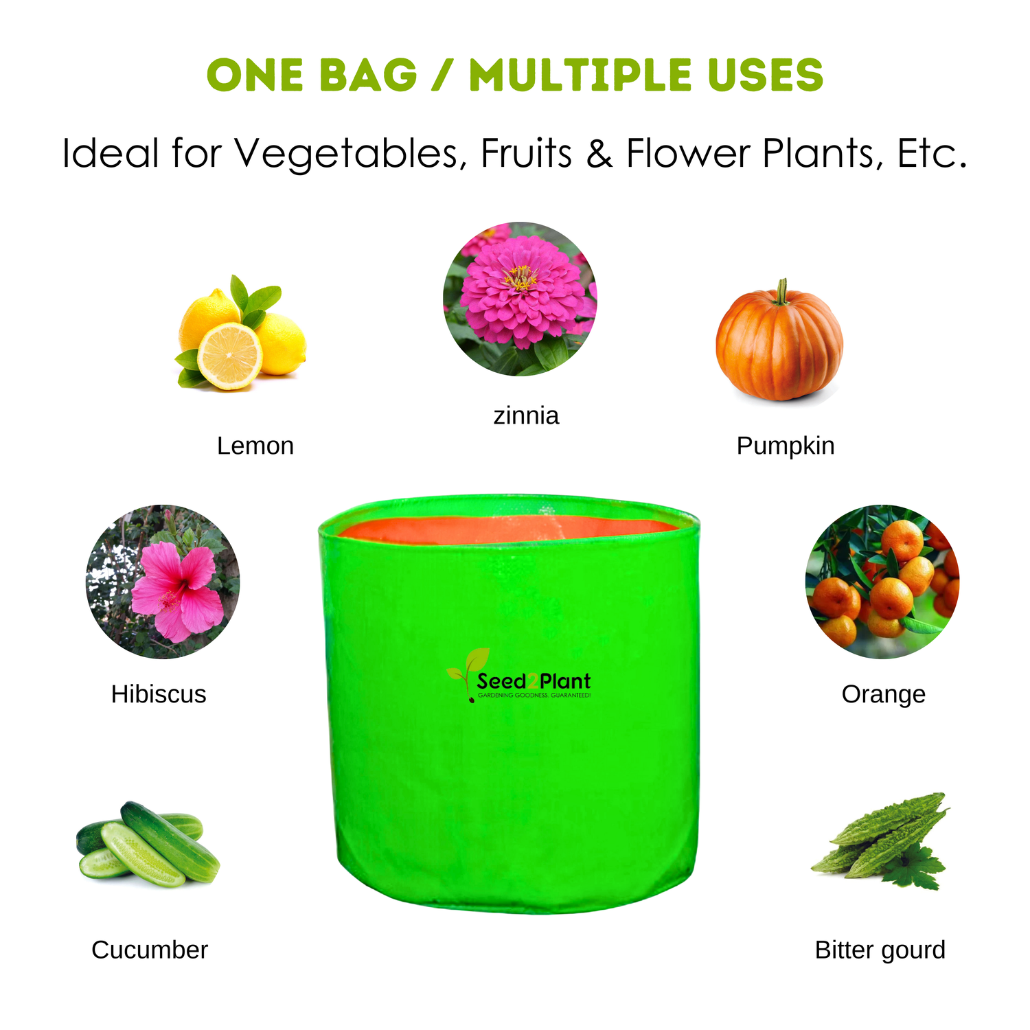 18x18 (1½x1½ Ft) Inches - 220 GSM HDPE Round Grow Bag