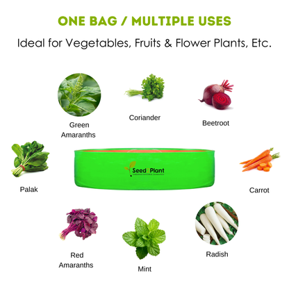 18x6 Inches (1½x 1⁄2 Ft) - 260 GSM HDPE Round Spinach Grow Bag