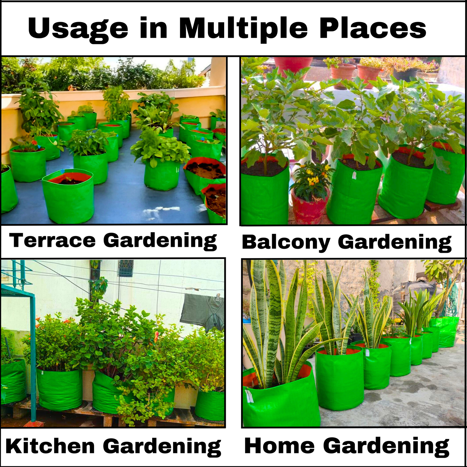 18x6 Inches (1½x 1⁄2 Ft) - 260 GSM HDPE Round Spinach Grow Bag