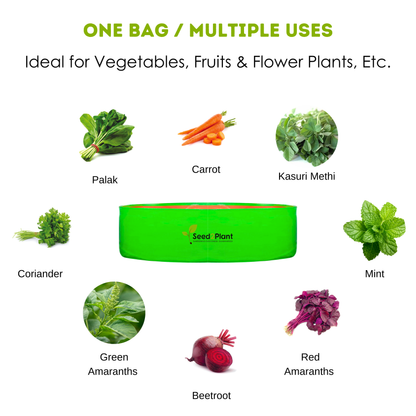 18x9 Inches (1½x¾ Ft) - 220 GSM HDPE Round Spinach Grow Bag