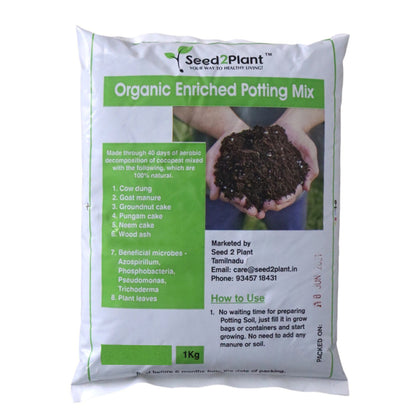 Potting Soil - 100% Organic with 8 Fertilizers and 4 Beneficial Microbes