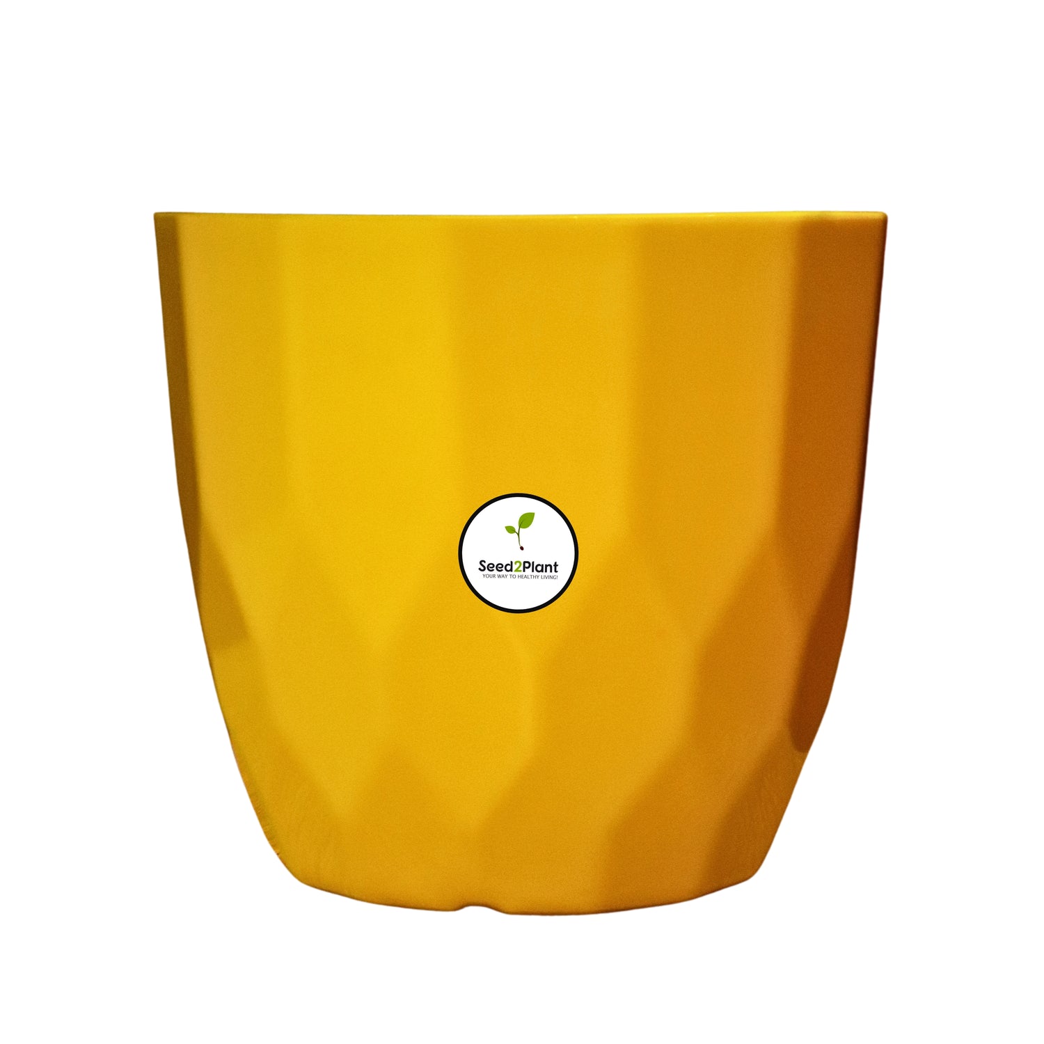 Indoor Tabletop Small Planter Plastic Pot - Yellow Colour