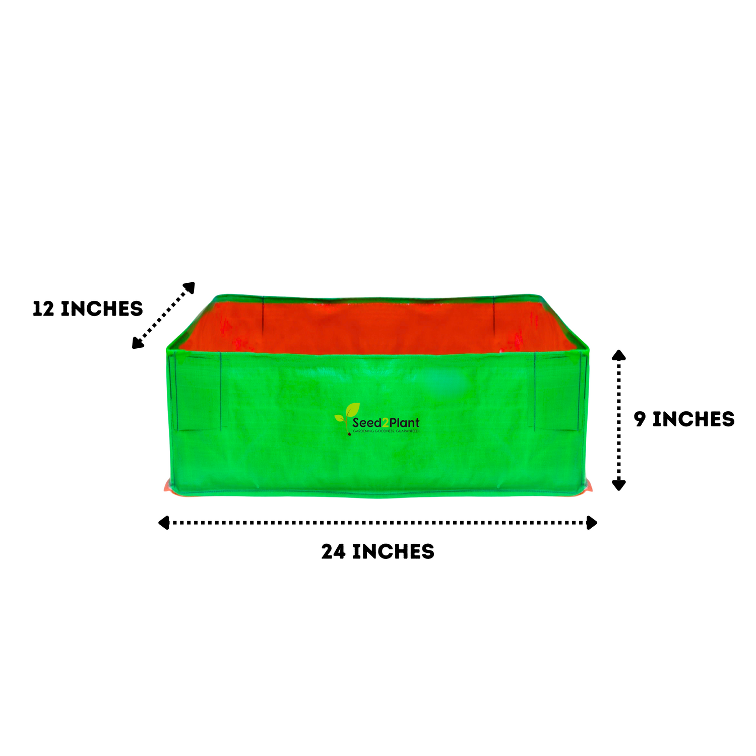 24x12x9 Inches (2x1x¾ Ft ) - 220 GSM HDPE Rectangular Grow Bag