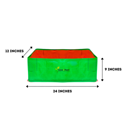 24x12x9 Inches (2x1x¾ Ft ) - 220 GSM HDPE Rectangular Grow Bag