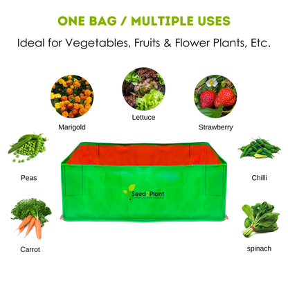 24x12x9 Inches (2x1x¾ Ft ) - 220 GSM HDPE Rectangular Grow Bag