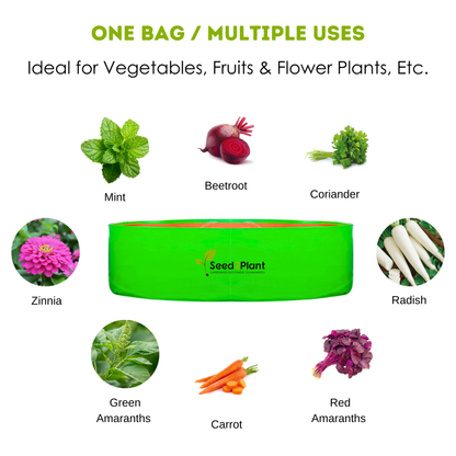 24x9 Inches (2x¾ Ft) - 260 GSM HDPE Round Spinach Grow Bag