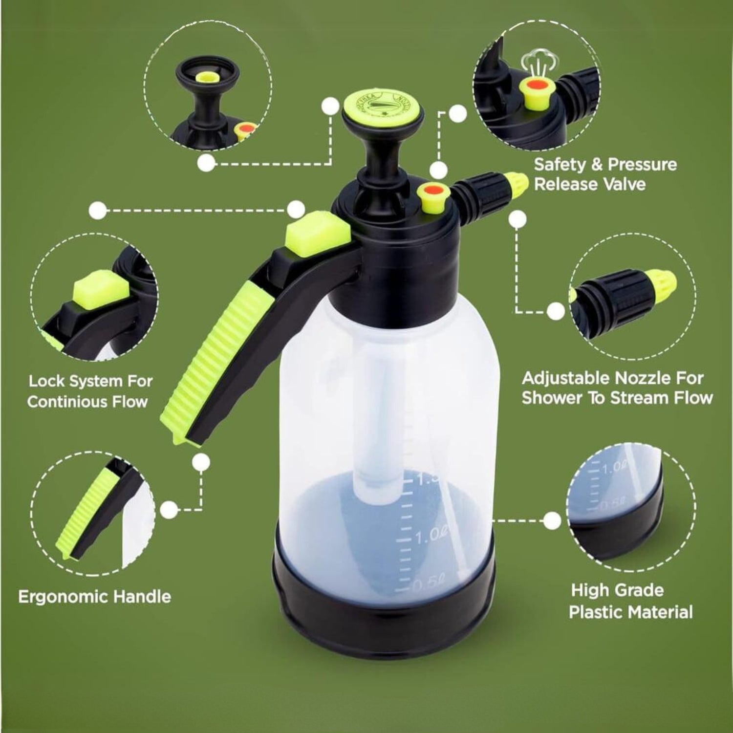 2 Litre Heavy Duty Garden Pressure Sprayer – Black Colour