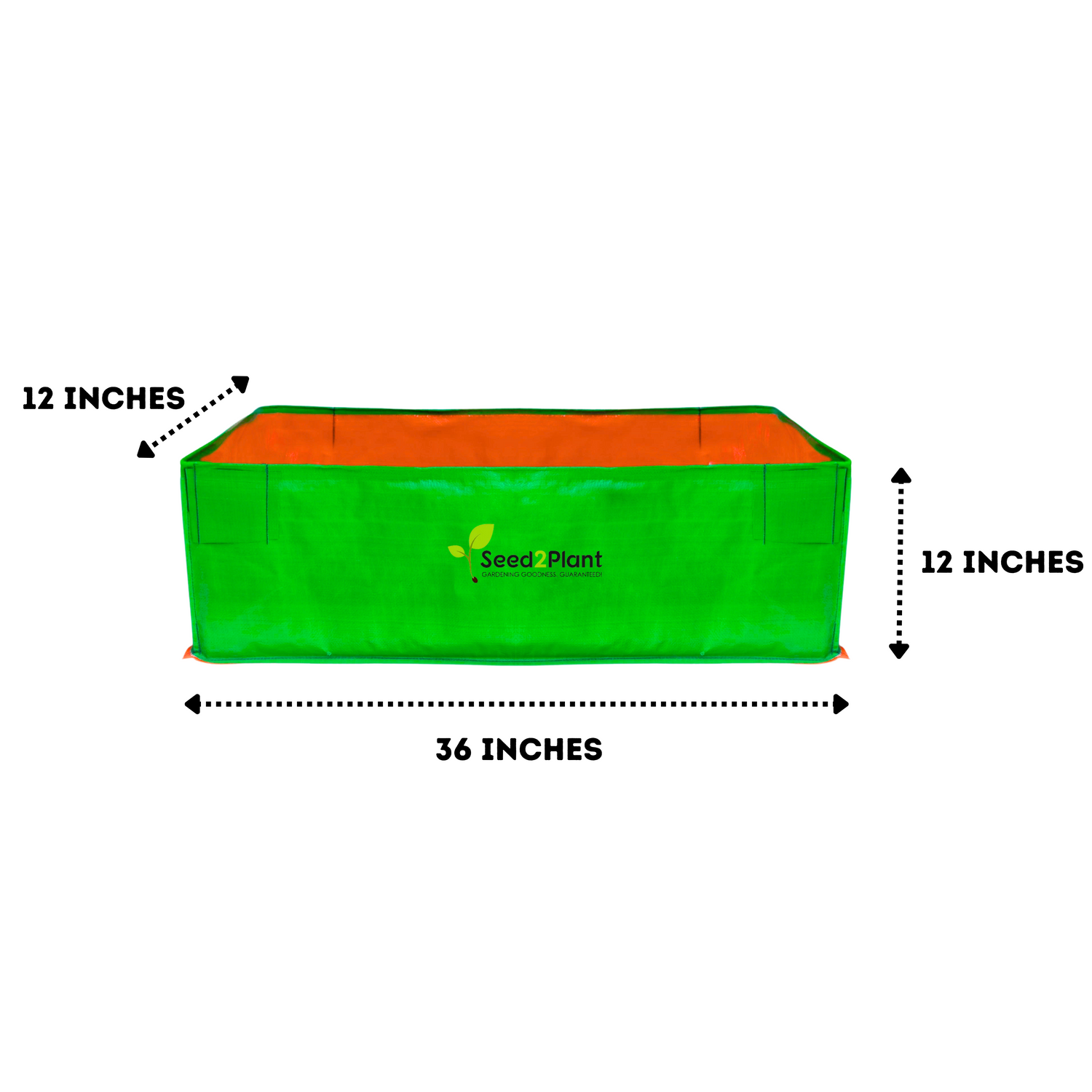 36x12x12 Inches (3x1x1 Ft) - 220 GSM HDPE Rectangular Grow Bag