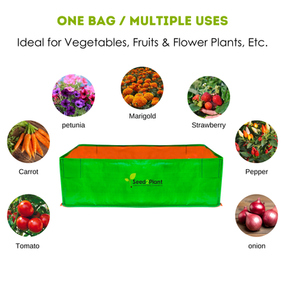 36x12x12 Inches (3x1x1 Ft) - 220 GSM HDPE Rectangular Grow Bag