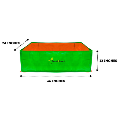 36x24x12 Inches (3x2x1 Ft) - 220 GSM HDPE Rectangular Grow Bag