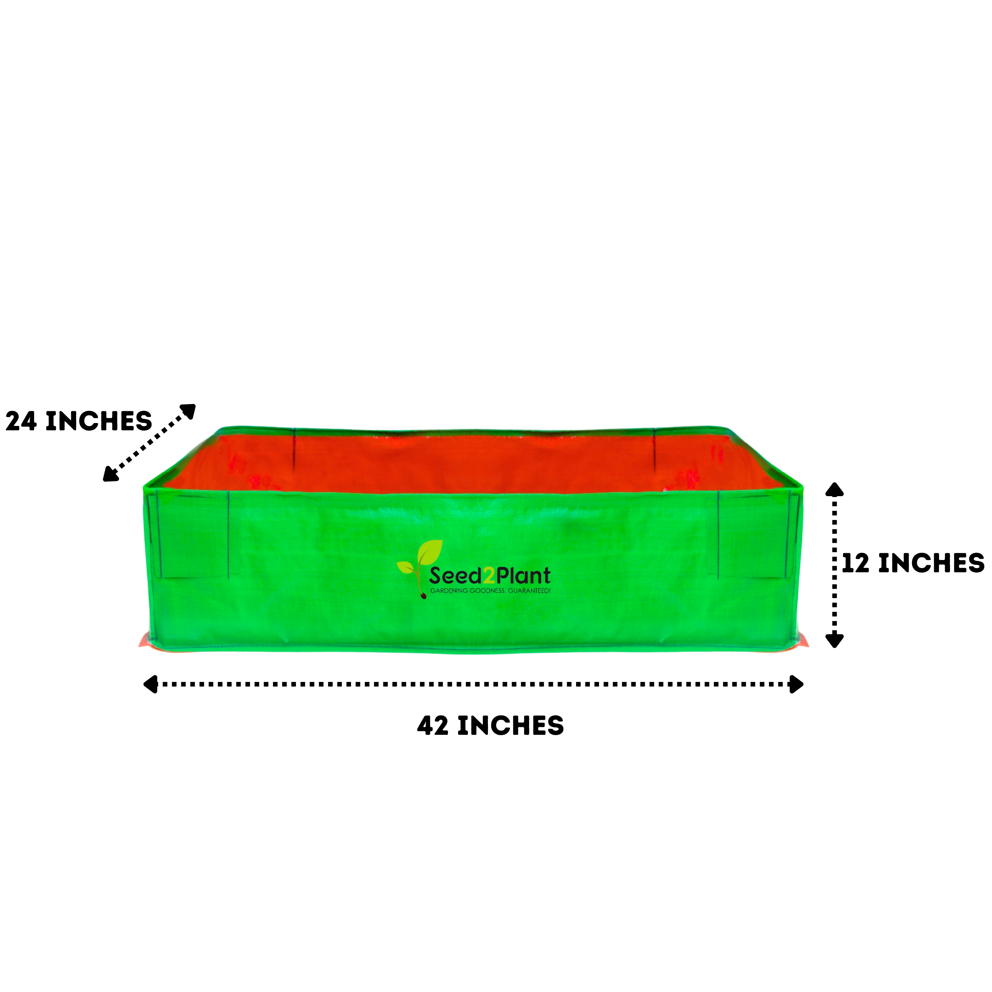 48x24x12 Inches (4x2x1 Ft) - 220 GSM HDPE Rectangular Grow Bag