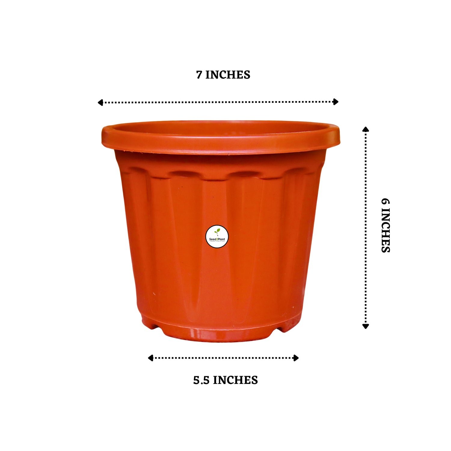 7 Inch Plastic Pot / Planter - Terracotta Colour