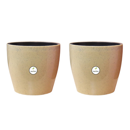 7 inch Indoor Plastic Pot (with Inner Pot) - Light Sandy Colour