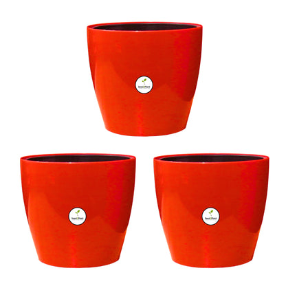 7 inch Indoor Plastic Pot (with Inner Pot) - Red Colour