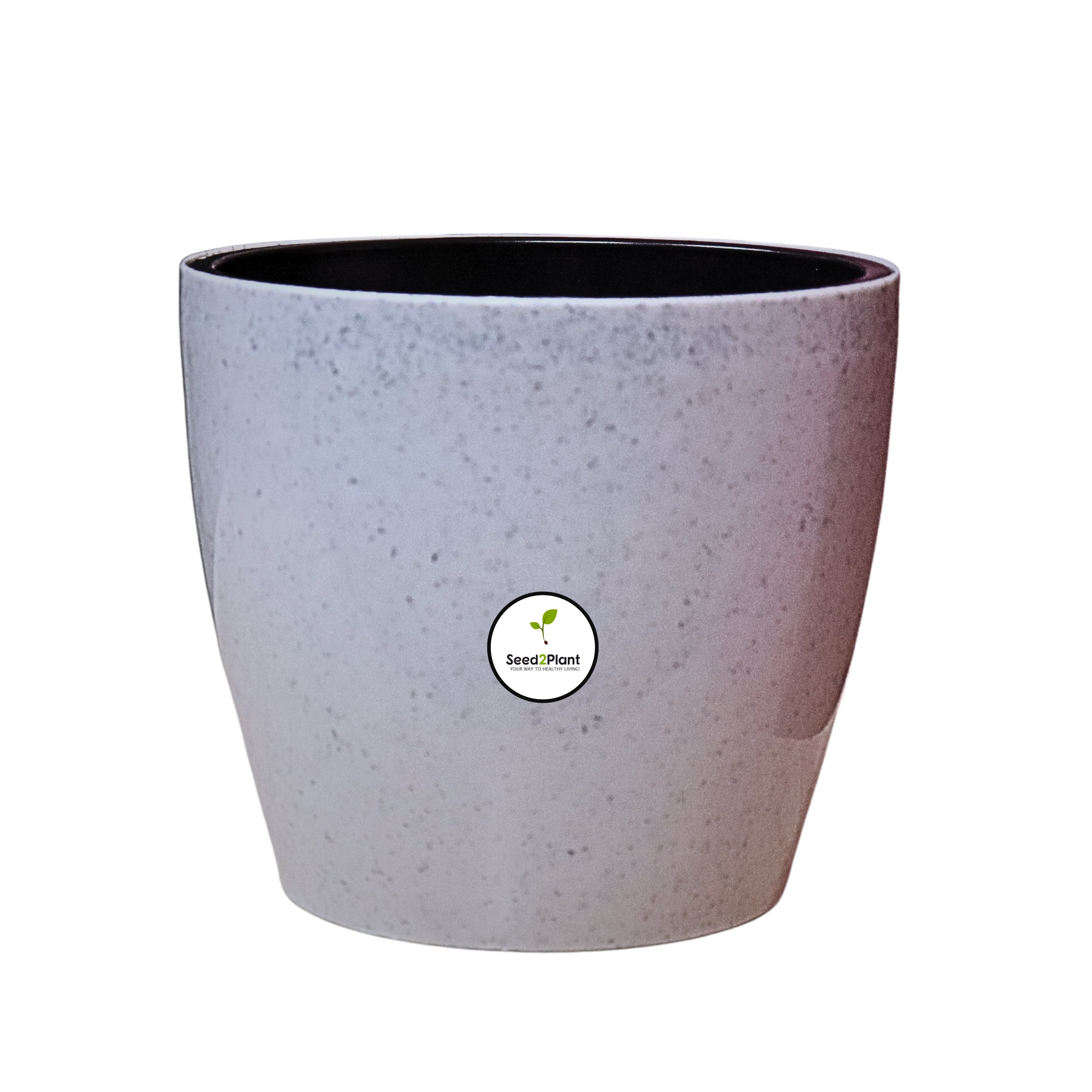 7 inch Indoor Plastic Pot (with Inner Pot) - Grey Colour