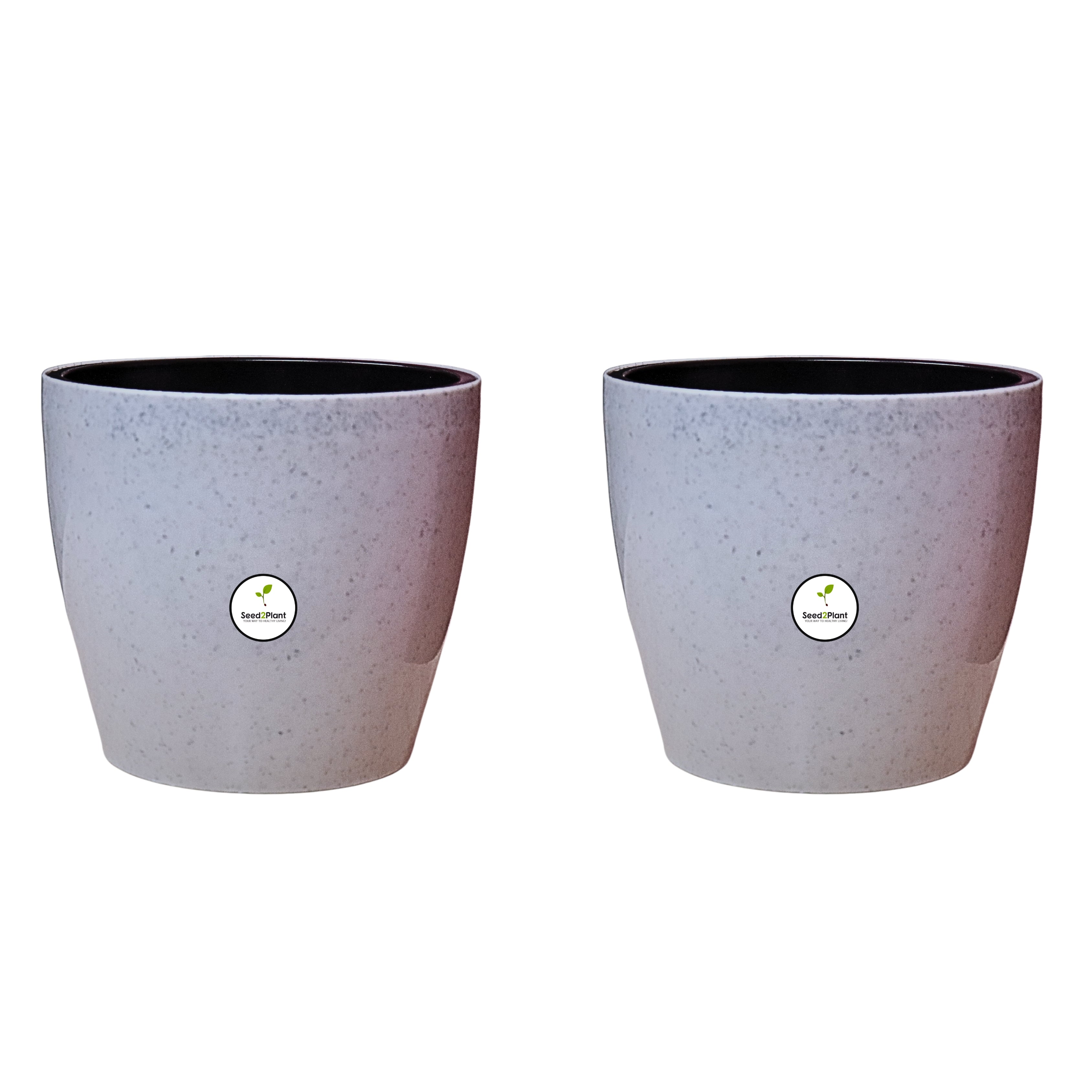 7 inch Indoor Plastic Pot (with Inner Pot) - Grey Colour