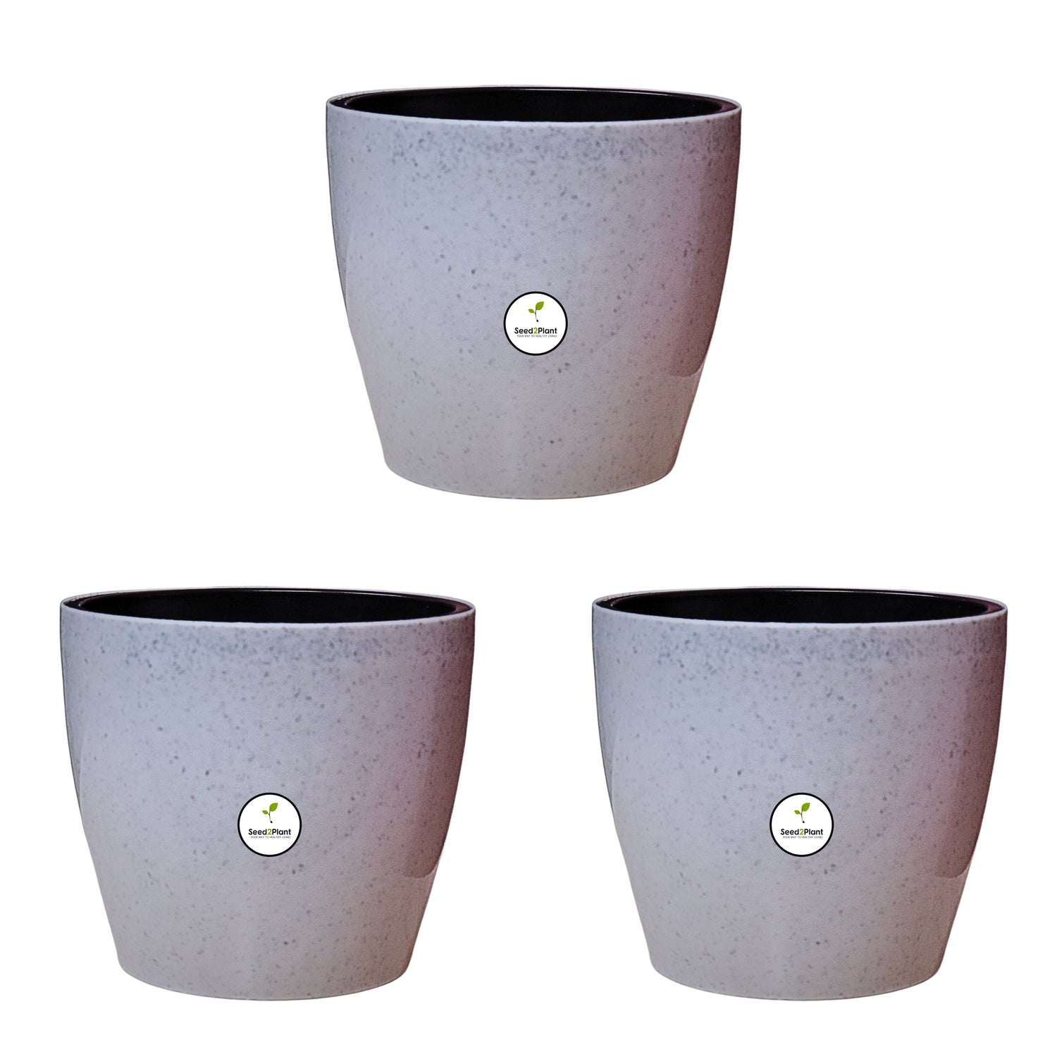 7 inch Indoor Plastic Pot (with Inner Pot) - Grey Colour