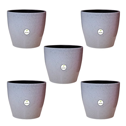 7 inch Indoor Plastic Pot (with Inner Pot) - Grey Colour