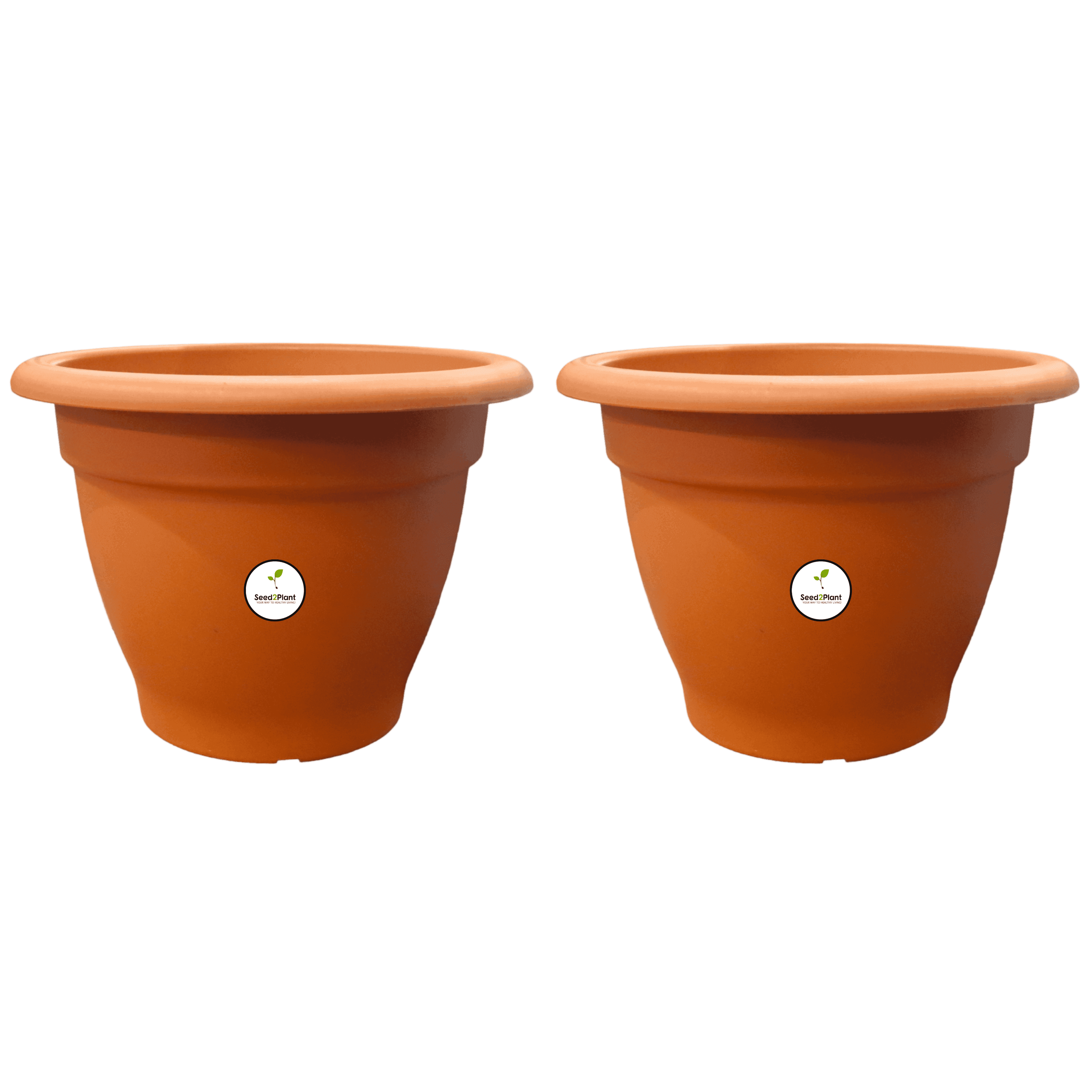 25 Inch Plastic Pots UV Treated - Terracotta Colour