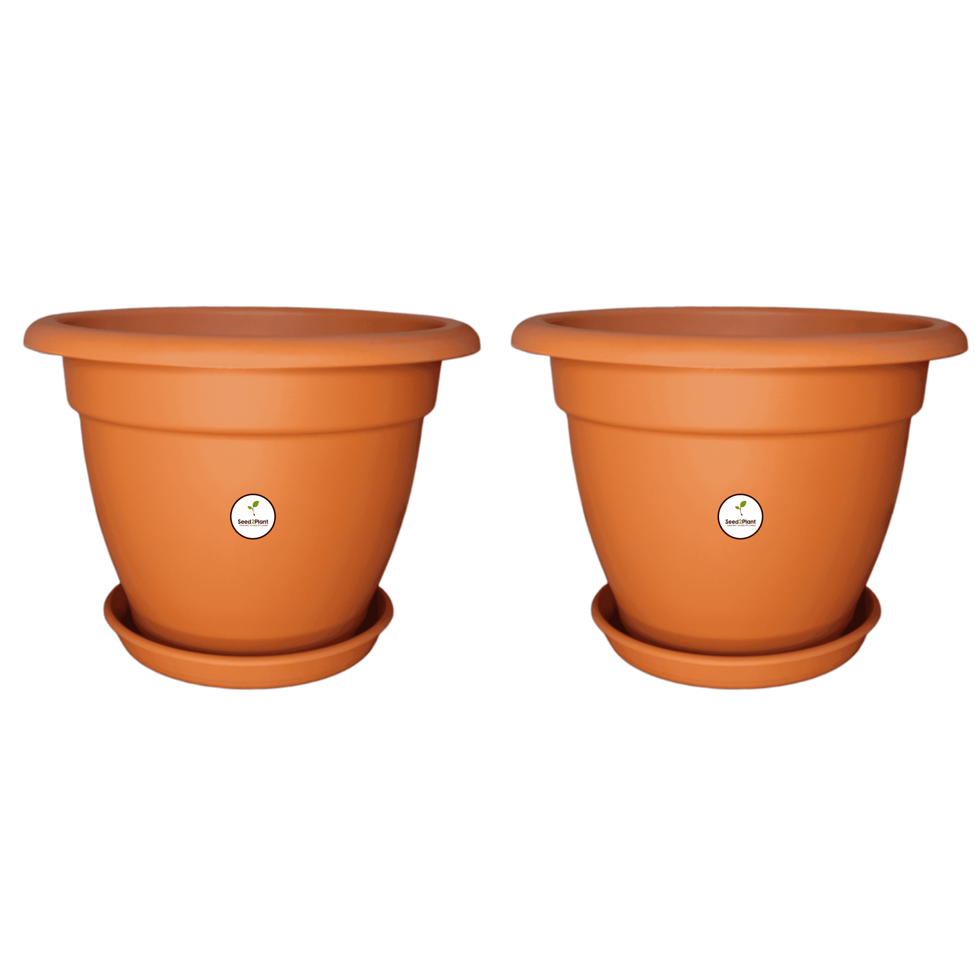 30 Inches (2.5 Feet) Huge Plastic Pots for Trees UV Treated - Terracotta Colour