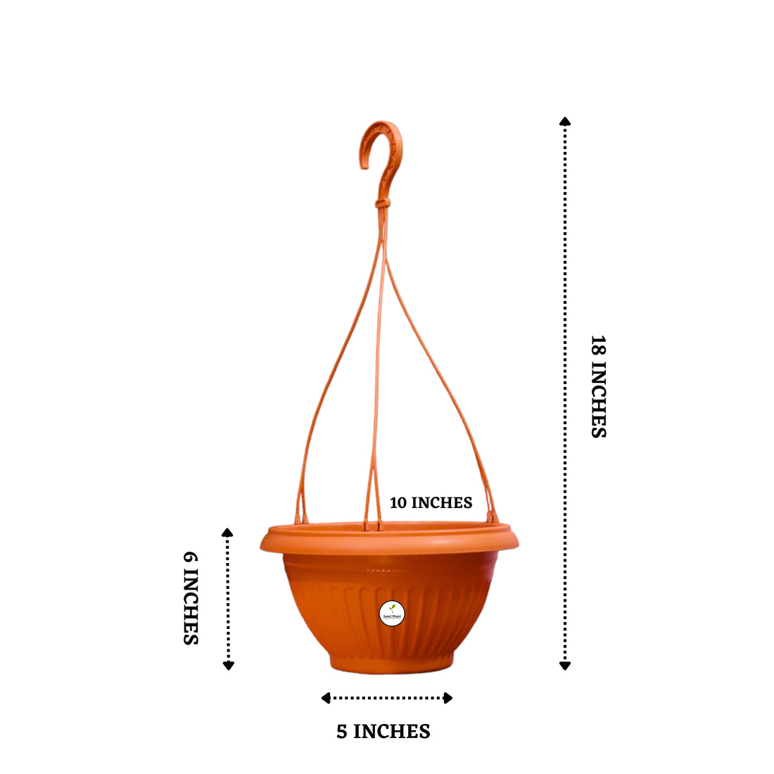 Plastic Hanging Pot - Terracotta Colour