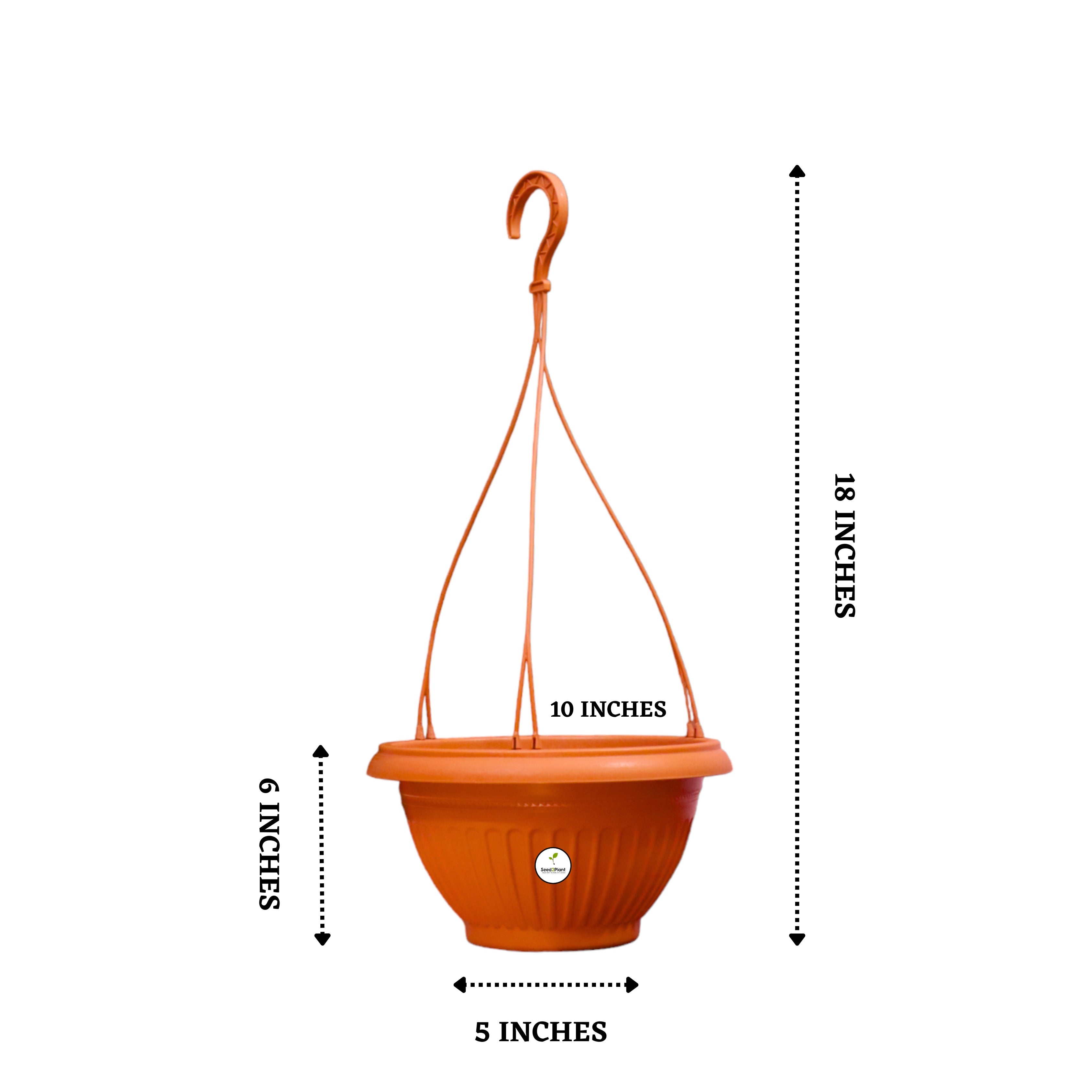 Plastic Hanging Pot - Terracotta Colour