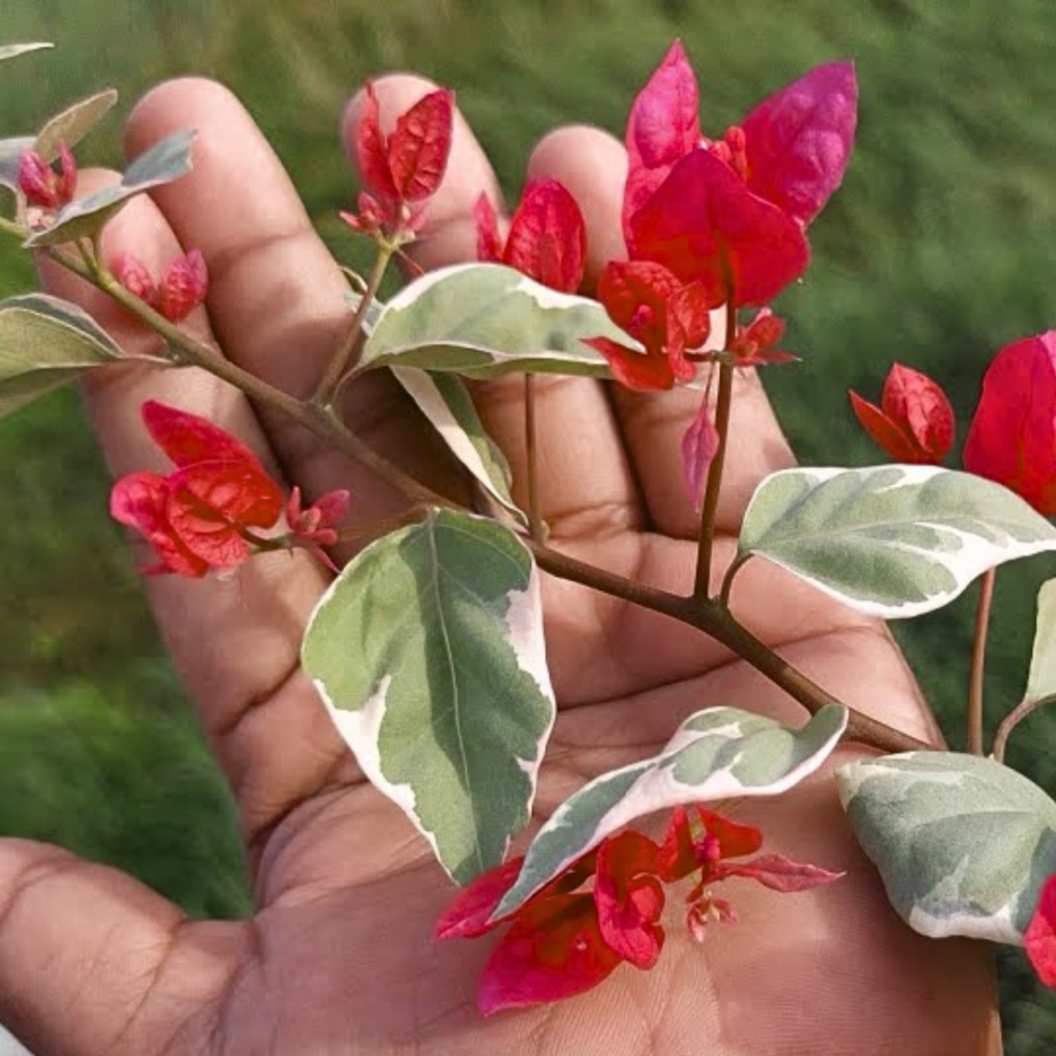 Bougainvillea Variegated Dr.Rao (Paper Flower) Rare Flowering Live Plant