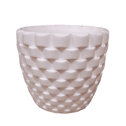 Braided White Indoor Pot