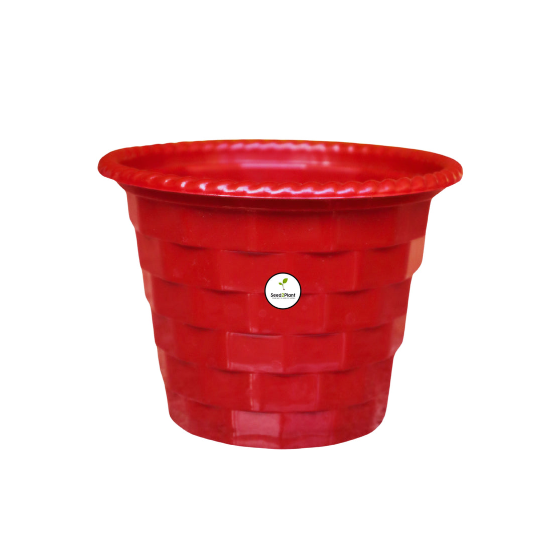 Brick Pattern Indoor Pot - Red Colour