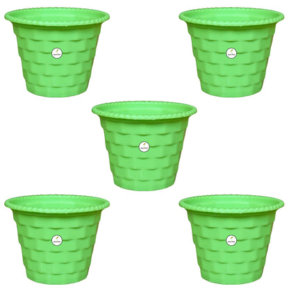 Brick Pattern Indoor Pot - Green Colour