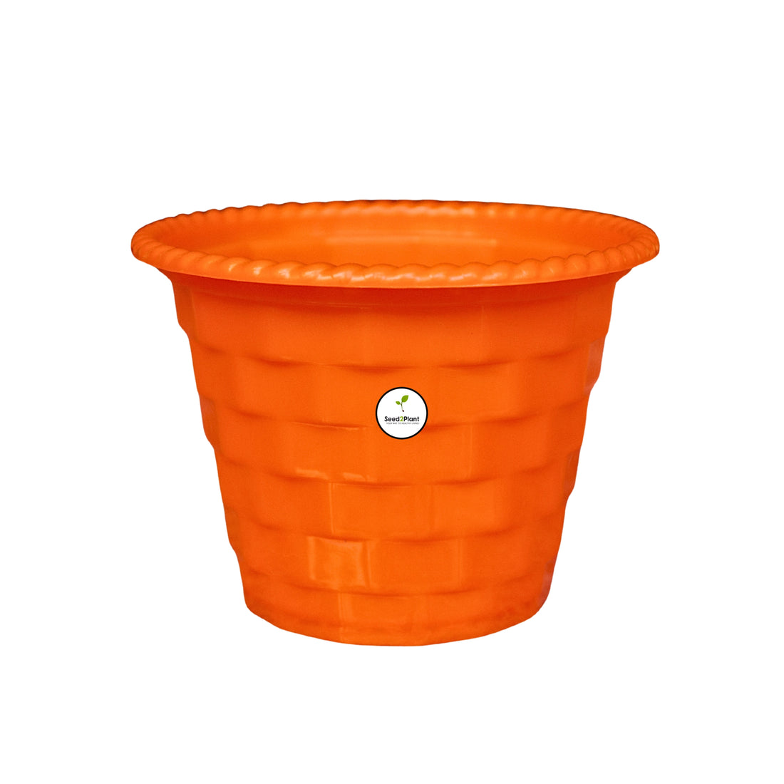 Brick Pattern Indoor Pot - Orange Colour