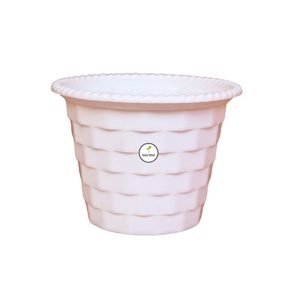 Brick Pattern Indoor Pot - White Colour