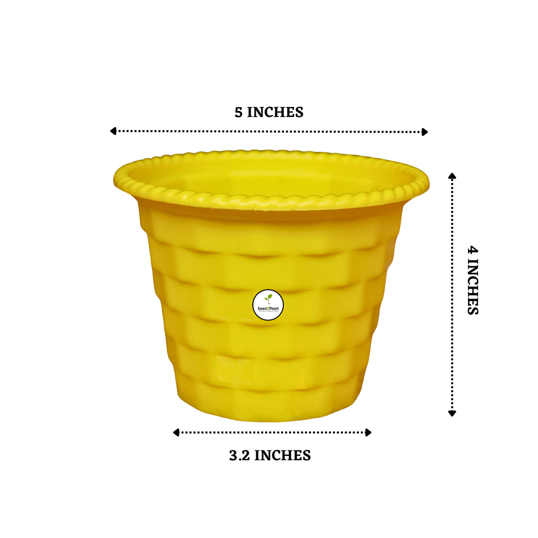 Brick Pattern Indoor Pot - Yellow Colour