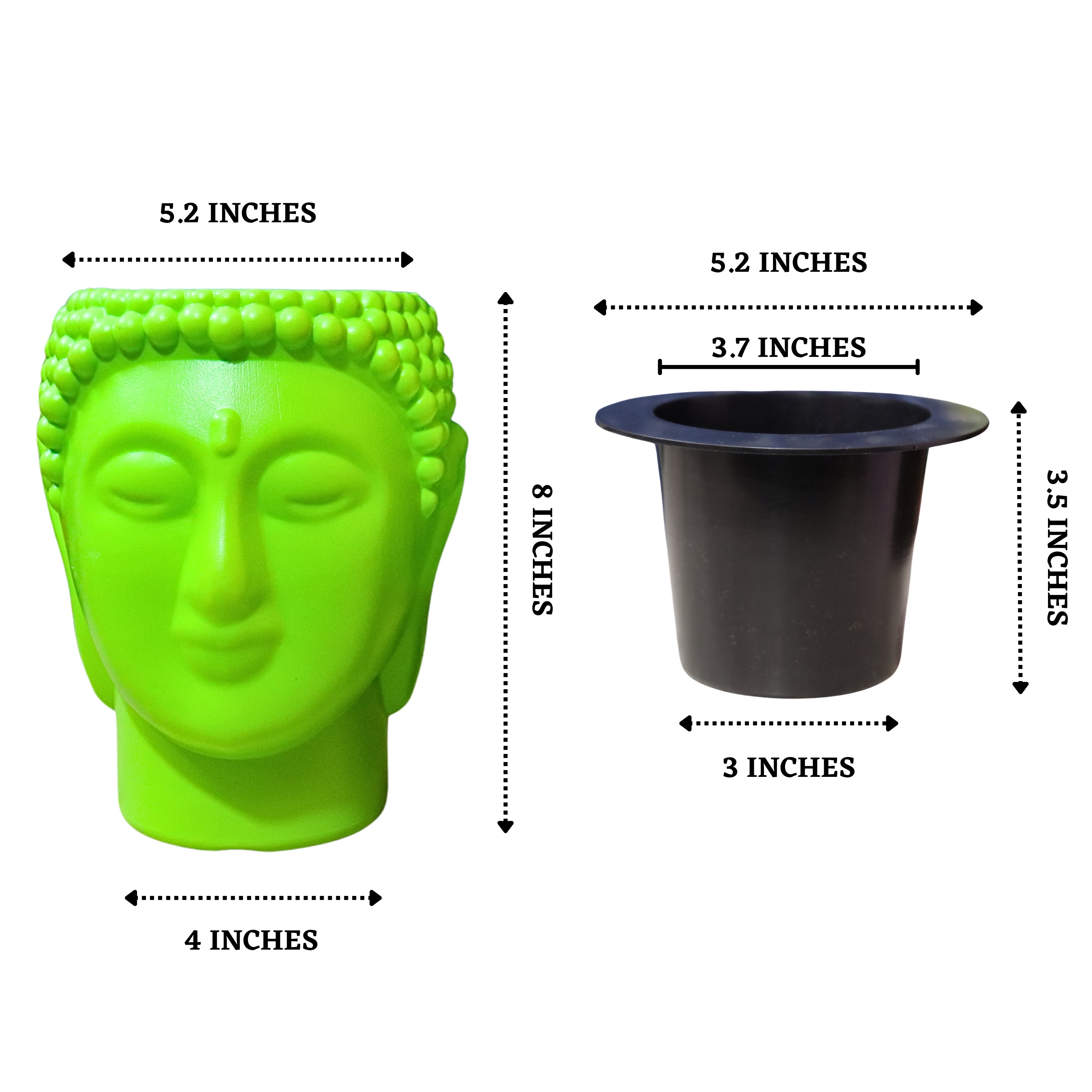 Buddha Pot / Planter - Green Colour