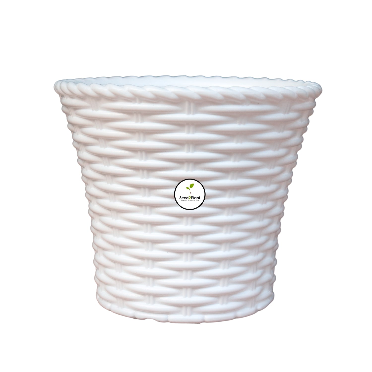 Elegant White Woven Planter