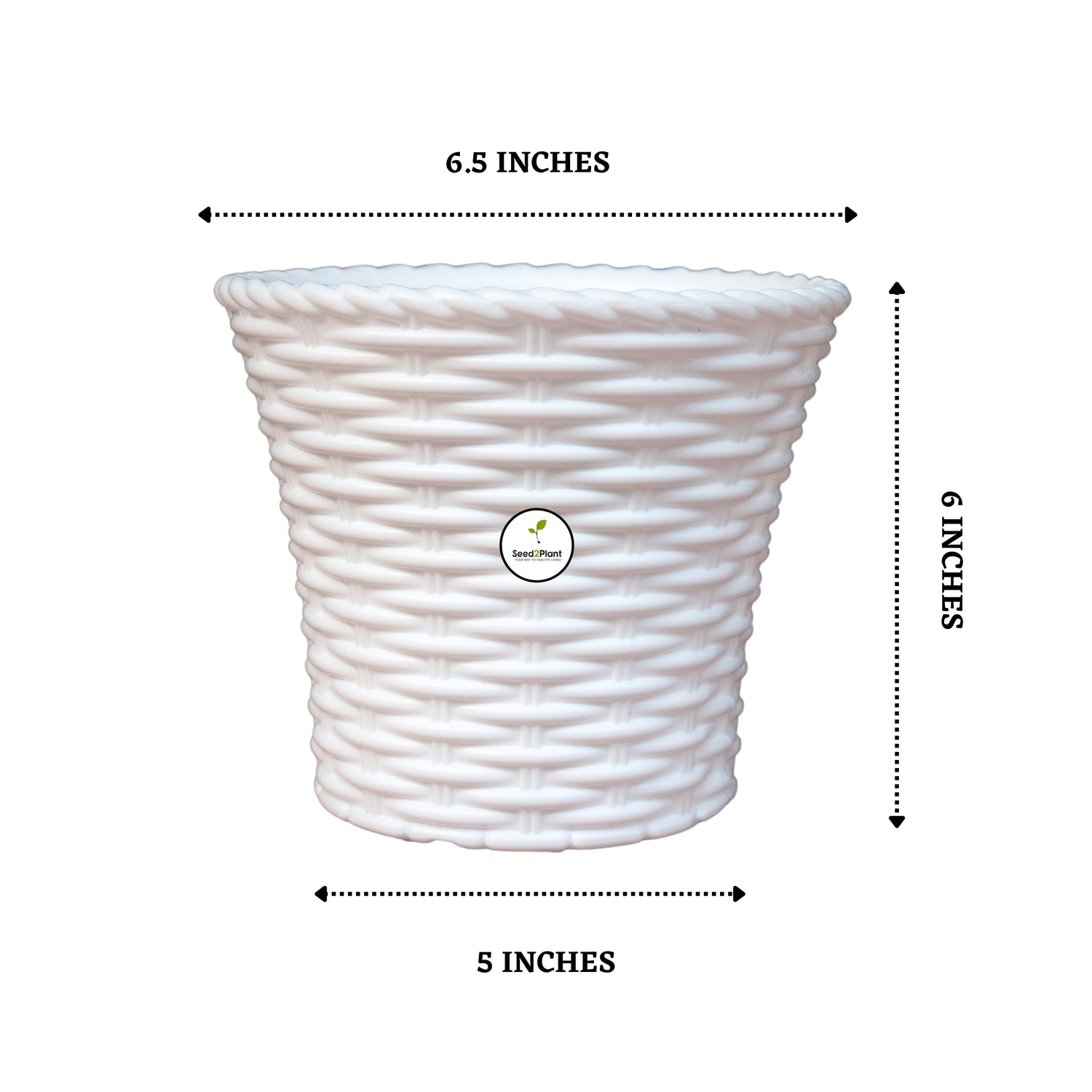 Elegant White Woven Planter