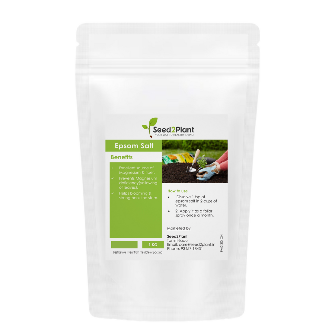 Epsom Salt for Magnesium Deficiency of Plants - 100% Organic