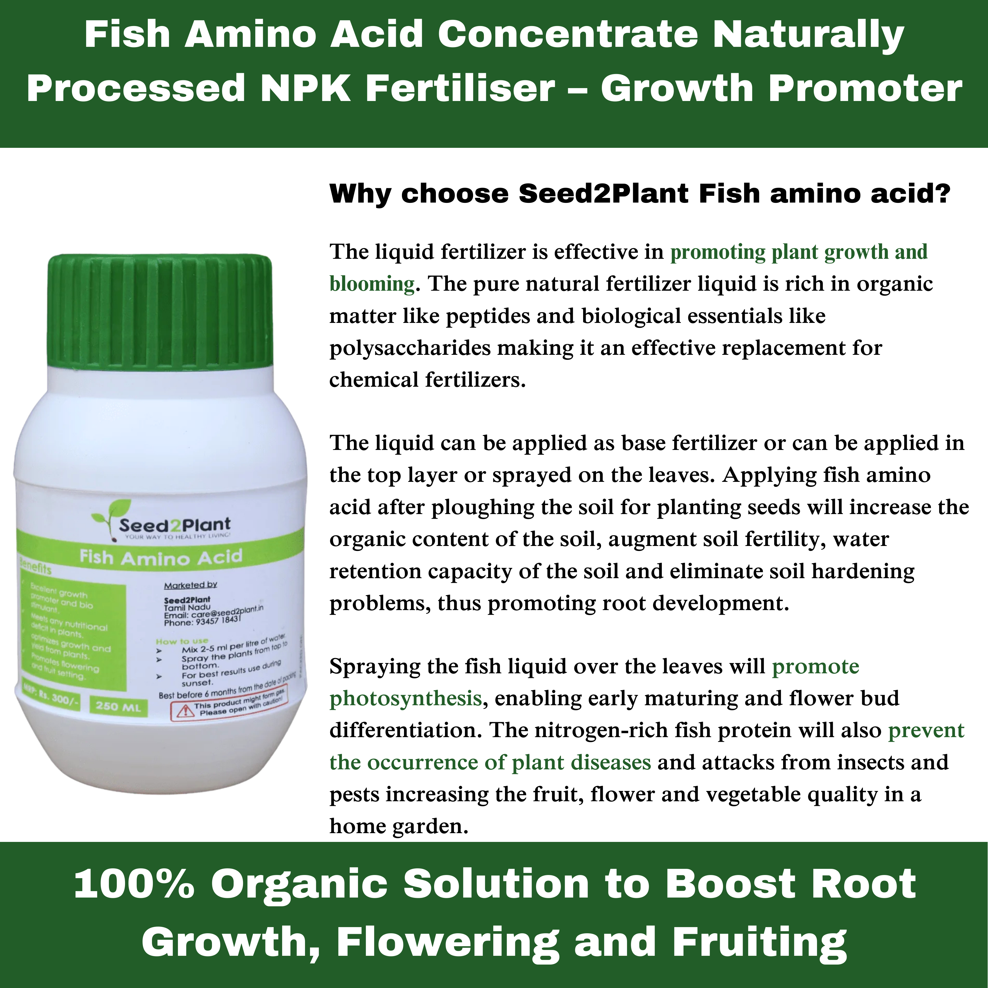 Fish Amino Acid Concentrate Naturally Processed NPK Fertiliser – Growth Promoter