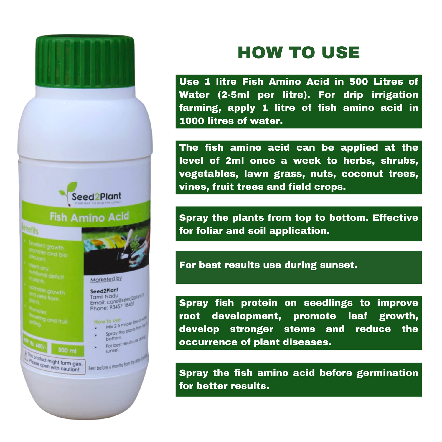 Fish Amino Acid Concentrate Naturally Processed NPK Fertiliser – Growth Promoter