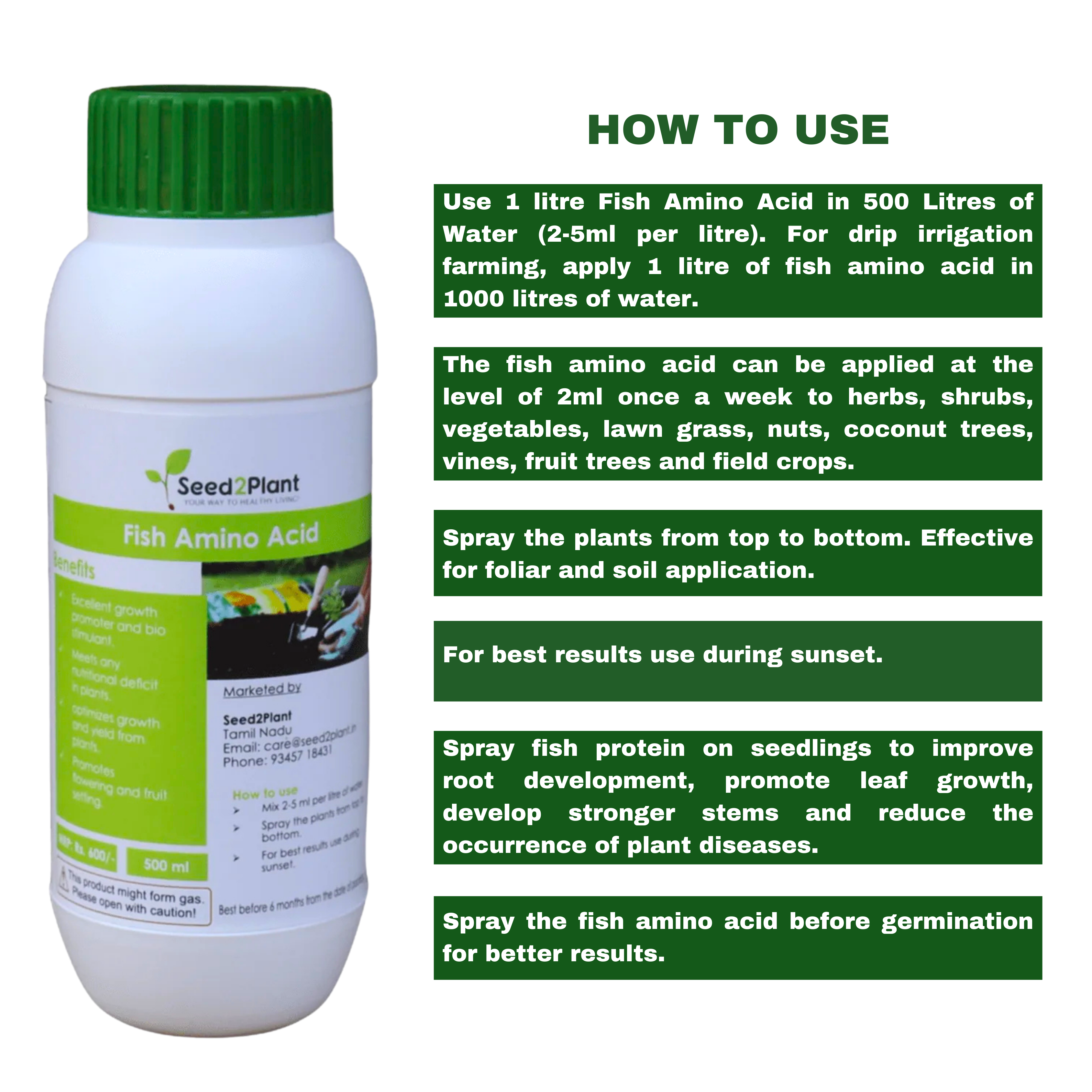 Fish Amino Acid Concentrate Naturally Processed NPK Fertiliser – Growth Promoter
