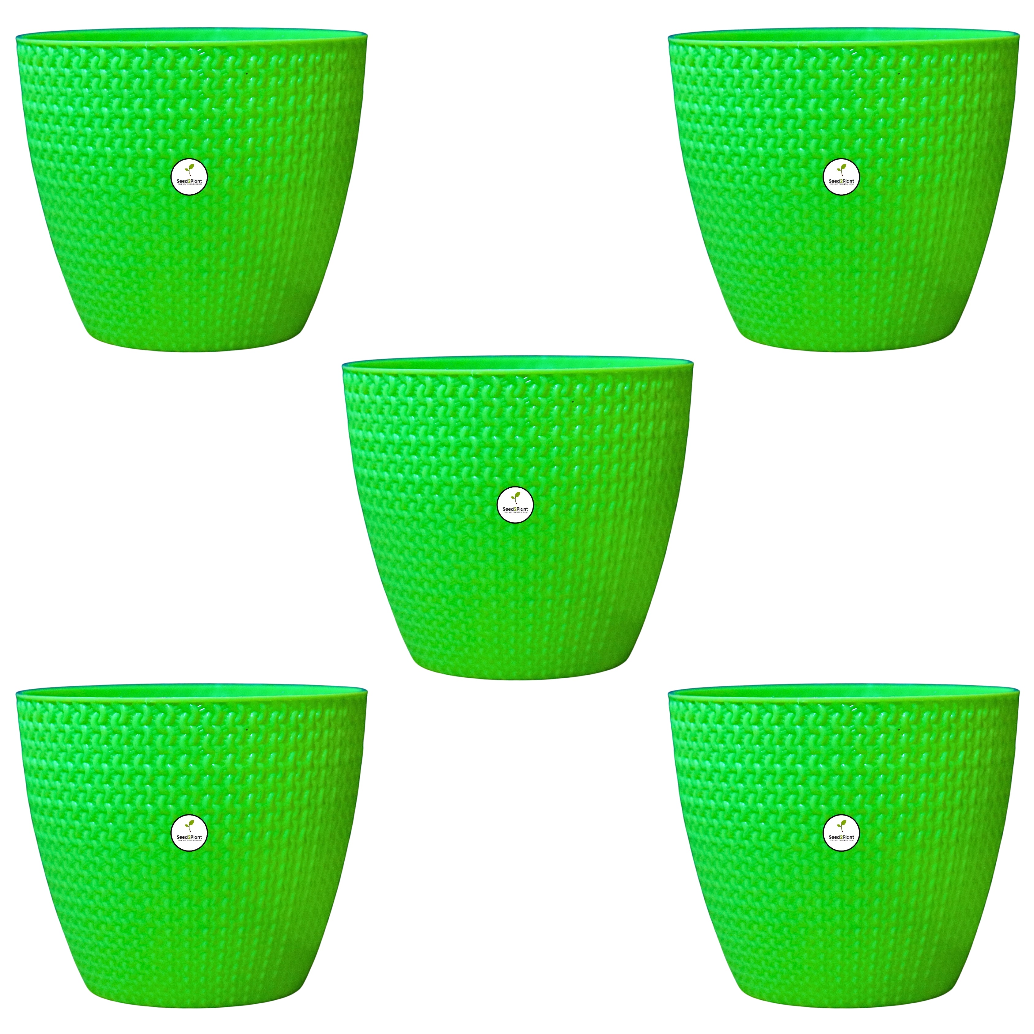 Flora Small Indoor Plastic Pot - Green Colour